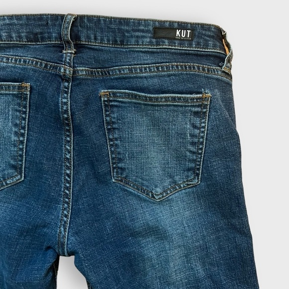 Kut from the Kloth Catherine Boyfriend Distressed Dark Wash Denim Jeans Size 6 - Picture 9 of 14